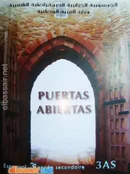 غلاف كتاب Puertas abiertas Español 3º año secundario السنة الثالثة ثانوي 3AS الجزائر
