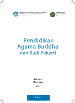 Sampul Buku Siswa Pendidikan Agama Buddha dan Budi Pekerti SD Kelas VI Kurikulum Merdeka