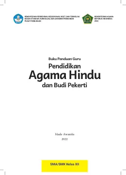 Sampul Buku Guru Pendidikan Agama Hindu dan Budi Pekerti SMA/SMK Kelas XII Kurikulum Merdeka
