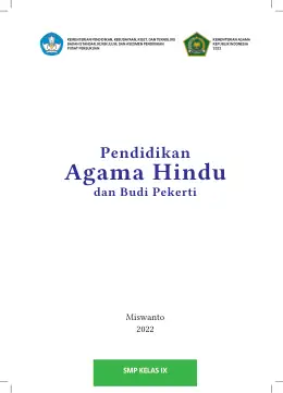 Sampul Buku Siswa Pendidikan Agama Hindu dan Budi Pekerti SMP Kelas IX Kurikulum Merdeka