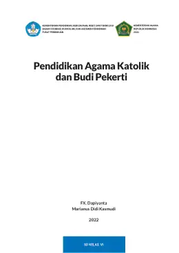 Sampul Buku Siswa Pendidikan Agama Katolik dan Budi Pekerti SD Kelas VI Kurikulum Merdeka