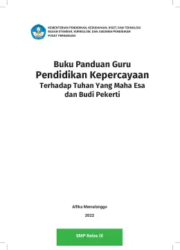 Sampul Buku Guru Pendidikan Kepercayaan Terhadap Tuhan Yang Maha Esa dan Budi Pekerti SMP Kelas IX Kurikulum Merdeka