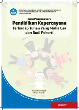 Sampul Buku Guru Pendidikan Kepercayaan Terhadap Tuhan Yang Maha Esa dan Budi Pekerti SD Kelas V Kurikulum Merdeka