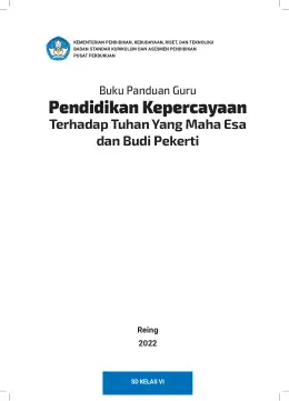 Sampul Buku Guru Pendidikan Kepercayaan Terhadap Tuhan Yang Maha Esa dan Budi Pekerti SD Kelas VI Kurikulum Merdeka