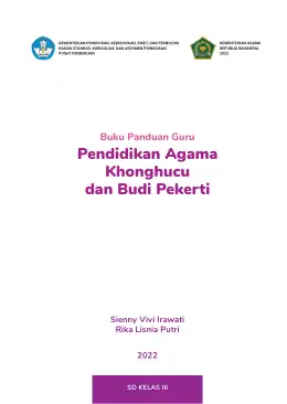 Sampul Buku Guru Pendidikan Agama Khonghucu dan Budi Pekerti SD Kelas III Kurikulum Merdeka
