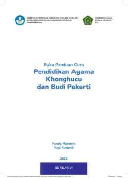 Sampul Buku Guru Pendidikan Agama Khonghucu dan Budi Pekerti SD Kelas VI Kurikulum Merdeka