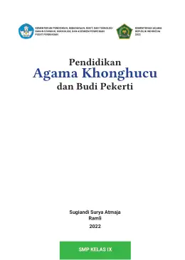 Sampul Buku Siswa Pendidikan Agama Khonghucu dan Budi Pekerti SMP Kelas IX Kurikulum Merdeka