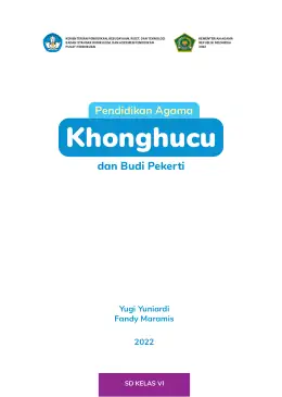 Sampul Buku Siswa Pendidikan Agama Khonghucu dan Budi Pekerti SD Kelas VI Kurikulum Merdeka