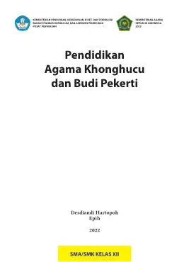 Sampul Buku Siswa Pendidikan Agama Khonghucu dan Budi Pekerti SMA/SMK Kelas XII Kurikulum Merdeka