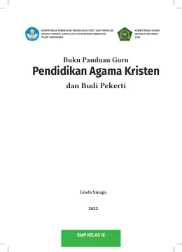 Sampul Buku Guru Pendidikan Agama Kristen dan Budi Pekerti SMP Kelas IX Kurikulum Merdeka