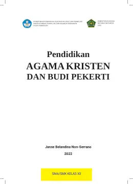 Sampul Buku Siswa Pendidikan Agama Kristen dan Budi Pekerti SMA/SMK Kelas XII Kurikulum Merdeka