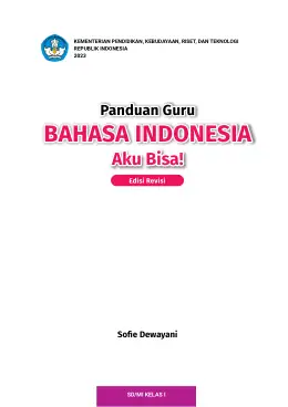 Sampul Buku Guru Bahasa Indonesia Aku Bisa! SD/MI Kelas I Kurikulum Merdeka Kelas 1 SD