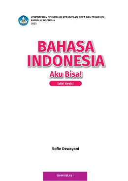 Sampul Buku Siswa Bahasa Indonesia Aku Bisa! SD/MI Kelas I Kurikulum Merdeka Kelas 1 SD