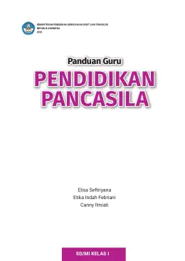 Sampul Buku Guru Pendidikan Pancasila SD/MI Kelas I Kurikulum Merdeka Kelas 1 SD