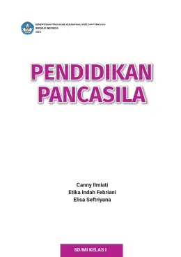 Sampul Buku Siswa Pendidikan Pancasila SD/MI Kelas I Kurikulum Merdeka Kelas 1 SD