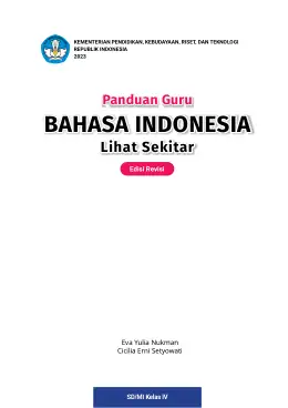 Sampul Buku Guru Bahasa Indonesia Lihat Sekitar SD/MI Kelas IV Kurikulum Merdeka Kelas 4 SD
