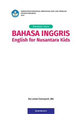 Sampul Buku Guru Bahasa Inggris: English for Nusantara Kids SD/MI Kelas IV Kurikulum Merdeka Kelas 4 SD