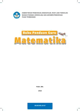 Sampul Buku Guru Matematika SD/MI Kelas IV Kurikulum Merdeka Kelas 4 SD