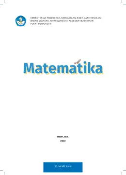 Sampul Buku Siswa Matematika SD/MI Kelas IV Kurikulum Merdeka Kelas 4 SD