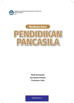 Sampul Buku Guru Pendidikan Pancasila SD/MI Kelas IV Kurikulum Merdeka Kelas 4 SD