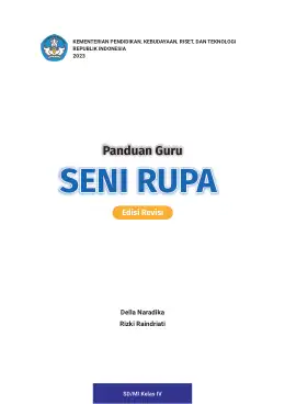 Sampul Buku Guru Seni Rupa SD/MI Kelas IV Kurikulum Merdeka Kelas 4 SD