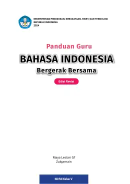 Sampul Buku Guru Bahasa Indonesia: Bergerak Bersama SD/MI Kelas V Kurikulum Merdeka Kelas 5 SD