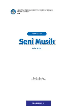 Sampul Buku Guru Seni Musik SD/MI Kelas V Kurikulum Merdeka Kelas 5 SD