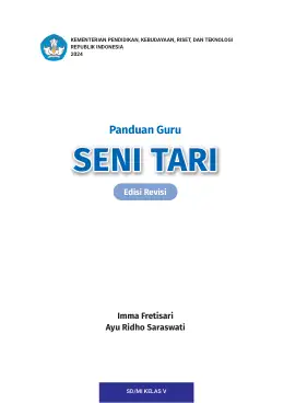 Sampul Buku Guru Seni Tari SD/MI Kelas V Kurikulum Merdeka Kelas 5 SD