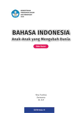 Sampul Buku Siswa Bahasa Indonesia: Anak-Anak yang Mengubah Dunia SD/MI Kelas VI Kurikulum Merdeka Kelas 6 SD