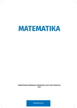 Sampul Buku Siswa Matematika SD/MI Kelas VI Kurikulum Merdeka Kelas 6 SD
