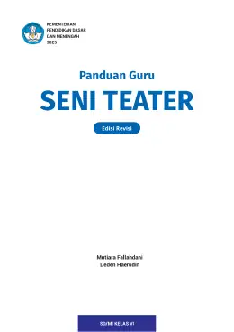 Sampul Buku Guru Seni Teater SD/MI Kelas VI Kurikulum Merdeka Kelas 6 SD