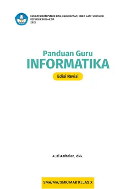 Sampul Buku Guru Informatika SMA/MA/SMK/MAK Kelas X Kurikulum Merdeka Kelas 10 SMA