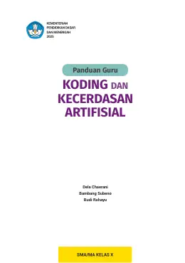 Sampul Buku Guru Koding dan Kecerdasan Artifisial SMA/MA Kelas X Kurikulum Merdeka Kelas 10 SMA