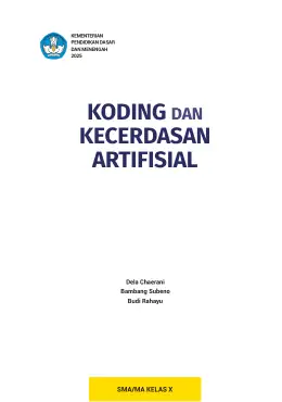 Sampul Buku Siswa Koding dan Kecerdasan Artifisial SMA/MA Kelas X Kurikulum Merdeka Kelas 10 SMA