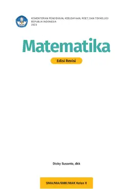 Sampul Buku Siswa Matematika SMA/MA/SMK/MAK Kelas X Kurikulum Merdeka Kelas 10 SMA