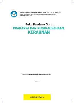Sampul Buku Guru Prakarya dan Kewirausahaan: Kerajinan SMA/MA Kelas X Kurikulum Merdeka Kelas 10 SMA