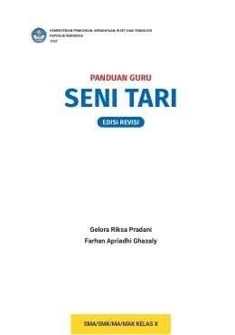 Sampul Buku Guru Seni Tari SMA/SMK/MA/MAK Kelas X Kurikulum Merdeka Kelas 10 SMA
