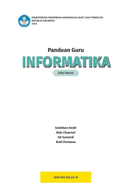 Sampul Buku Guru Informatika SMA/MA Kelas XI Kurikulum Merdeka Kelas 11 SMA