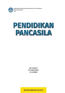 Sampul Buku Siswa Pendidikan Pancasila SMA/MA/SMK/MAK Kelas XI Kurikulum Merdeka Kelas 11 SMA