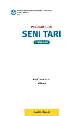 Sampul Buku Guru Seni Tari SMA/MA Kelas XI Kurikulum Merdeka Kelas 11 SMA