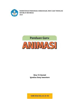 Sampul Buku Guru Animasi Kelas XI-XII Kurikulum Merdeka Kelas 12 SMA