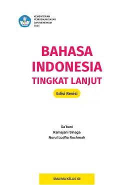 Sampul Buku Siswa Bahasa Indonesia Tingkat Lanjut SMA/MA Kelas XII Kurikulum Merdeka Kelas 12 SMA