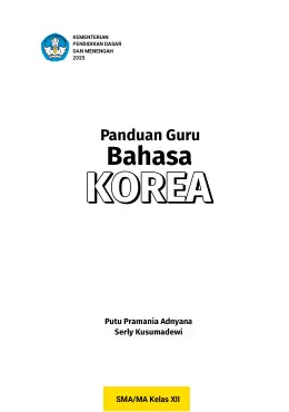 Sampul Buku Guru Bahasa Korea SMA/MA Kelas XII Kurikulum Merdeka Kelas 12 SMA