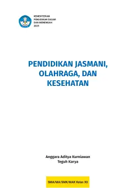 Sampul Buku Siswa Pendidikan Jasmani, Olahraga, dan Kesehatan SMA/MA/SMK/MAK Kelas XII Kurikulum Merdeka Kelas 12 SMA