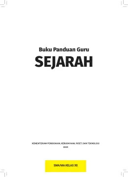 Sampul Buku Guru Sejarah SMA/MA Kelas XII Kurikulum Merdeka Kelas 12 SMA