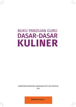 Sampul Buku Guru Dasar-Dasar Kuliner SMK/MAK Kelas X Kurikulum Merdeka SMK Kelas 10