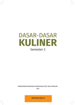 Sampul Buku Siswa Dasar-Dasar Kuliner SMK/MAK Kelas X Semester 2 Kurikulum Merdeka SMK Kelas 10