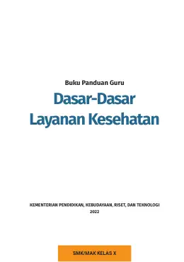 Sampul Buku Guru Dasar-Dasar Layanan Kesehatan SMK/MAK Kelas X Kurikulum Merdeka SMK Kelas 10