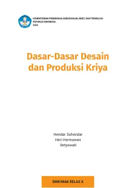 Sampul Buku Siswa Dasar-Dasar Desain dan Produksi Kriya SMK/MAK Kelas X Kurikulum Merdeka SMK Kelas 10