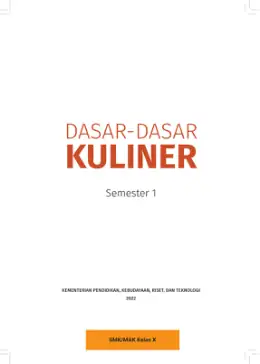 Sampul Buku Siswa Dasar-Dasar Kuliner SMK/MAK Kelas X Semester 1 Kurikulum Merdeka SMK Kelas 10